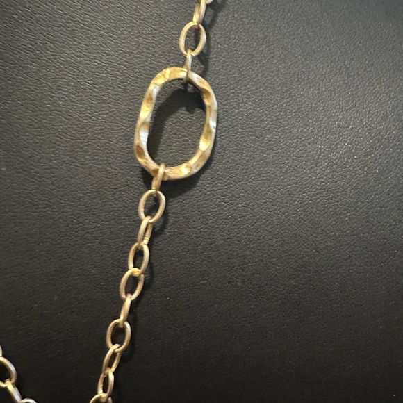 Goldtone Statement Coral Color Stone/Glass (?) Pendant SOFIA NECKLACE - Picture 2 of 8